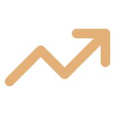 A minimalist line-art icon of an upward-trending arrow representing practice growth and conversion rates.