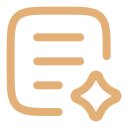 A minimalist line-art icon of a document page with a glowing sparkle.
