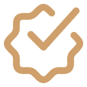 A verified badge icon with a checkmark, representing high patient conversion rates and readiness.