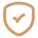 A shield icon with a checkmark, representing increased trust, safety, and brand authority.