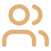 A minimalist line-art icon of two abstract figures representing patient discovery and audience reach.