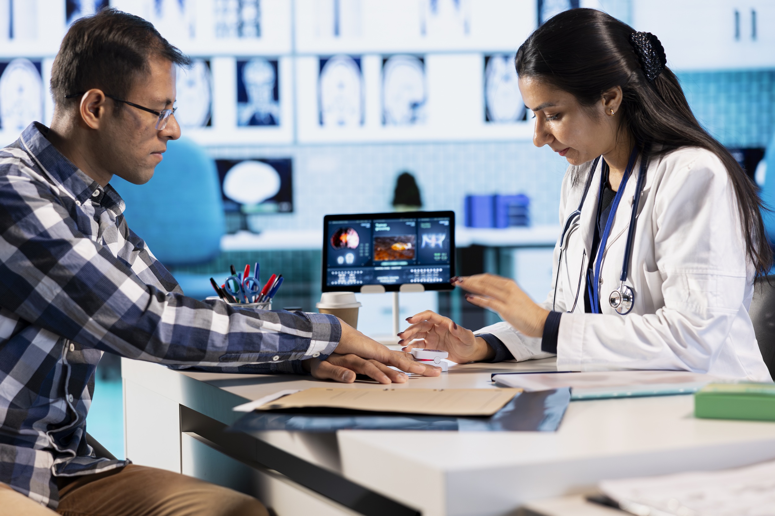 SEO specialist researching medical keywords and search trends for a healthcare website